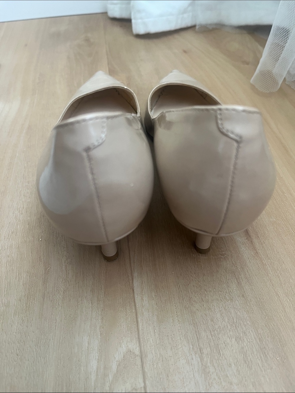 Nine West Nude Patent Pointed-Toe Pumps - Picture 5 of 6
